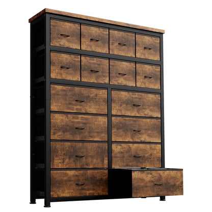 Dresser for Bedroom with 16 Drawer, Dressers & Chests of Drawers, Tall Dresser for Bedroom, Dresser Organizer with Fabric Bins
