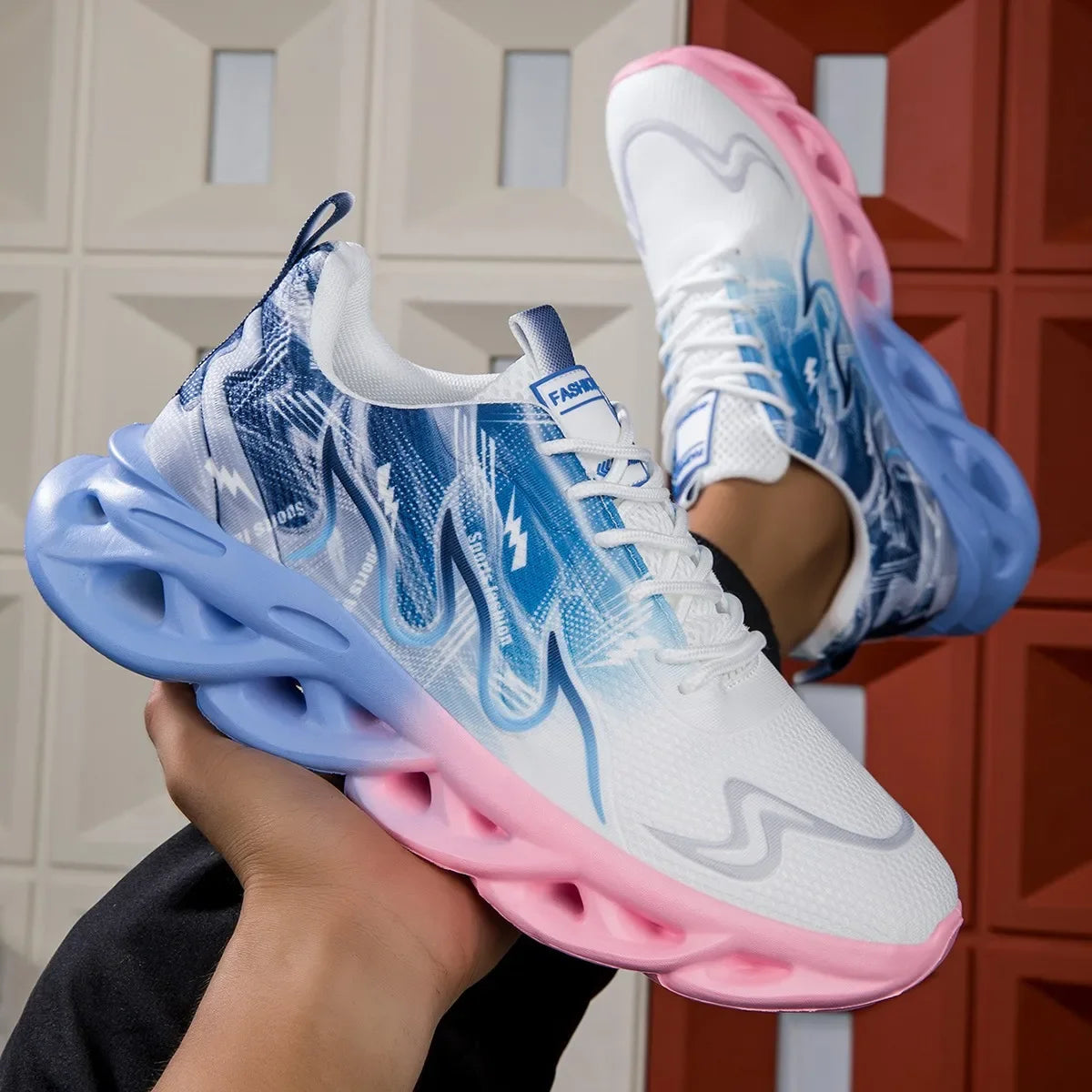 Unisex Running Shoes Women Men Lightweight Mesh Breathable Comfortable Flat Soft Tennis Shoes Summer Lace-up Sneakers Woman