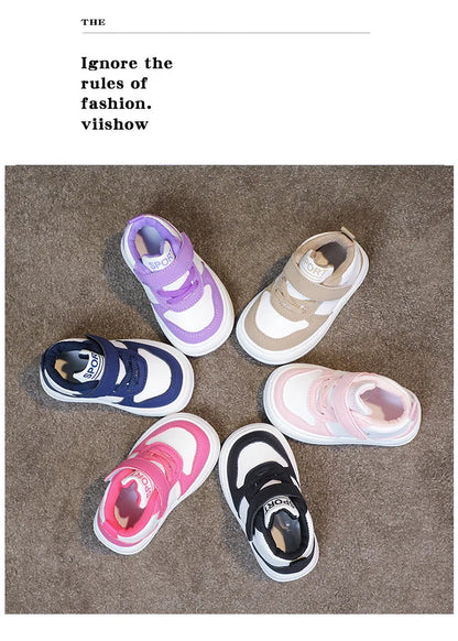 Fashion Kids Sneakers Spring Autumn High Top Breathable Casual Shoes Girls Non-slip Board Shoes Boys Outdoors Basketball Shoes