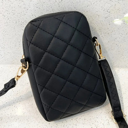 PU Leather Shoulder Bag Fashion Mini Embroidery Crossbody Bag Women Fashion Mobile Phone Bags Waterproof Handbag Female Wallet