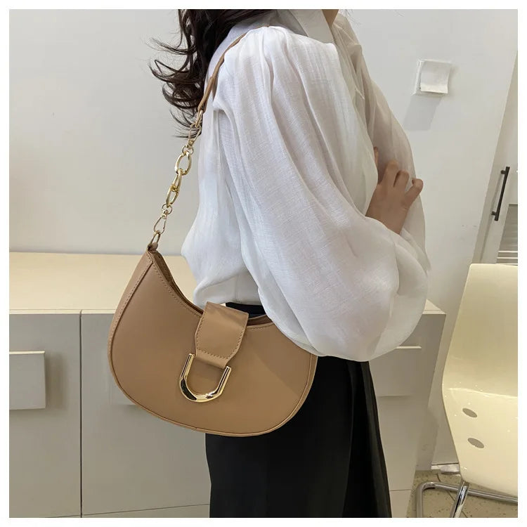 Trendy Pu Leather Shoulder Bag for Women Stylish Underarm Purse with Zipper Closure, Elegant Design Perfect for Everyday Use