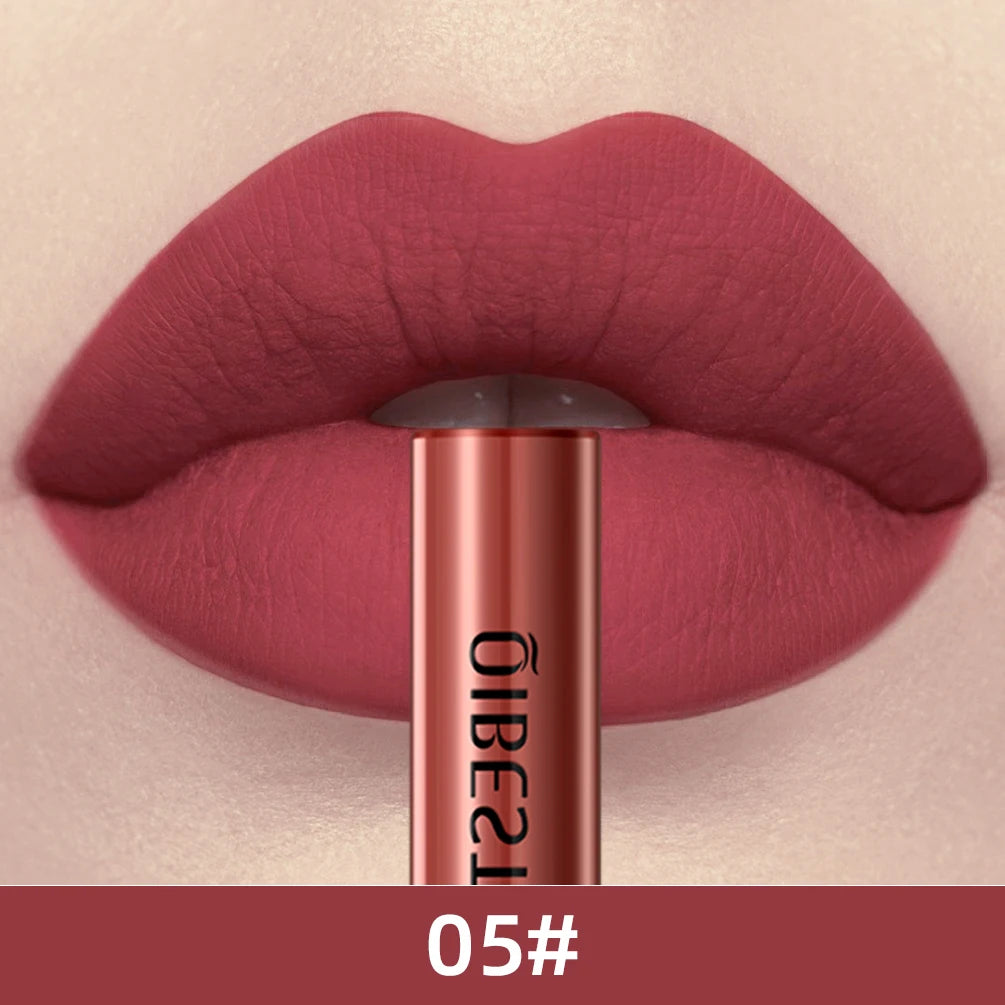 QIBEST 24 Colors Liquid Lipstick Ultra Matte Velvet Long Lasting Women Beauty Red Nonstick Cup Waterproof Lip Gloss Nude Makeup