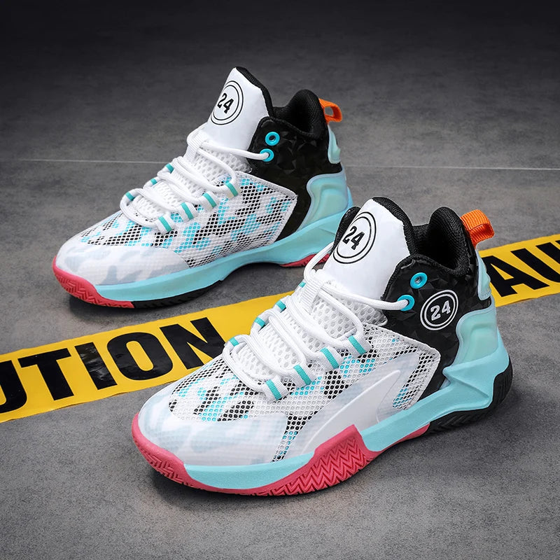 Kids Basketball Shoes Boys Sneakers Non-slip Child Trainer Basket Shoes Outdoor Leather Children Sport Shoes