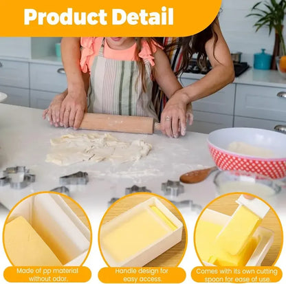 Kitchen Butter Tray Butter Dish With Cover Fresh-keeping Box Cutter Slicer Countertop For Refrigerator Storage Home