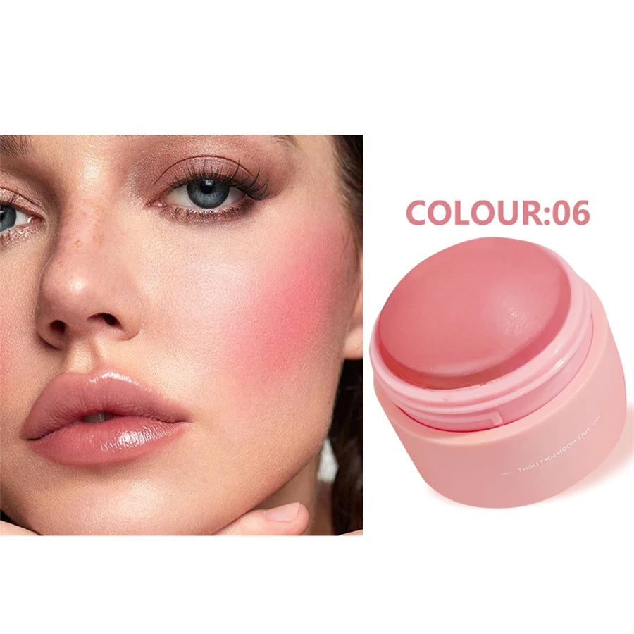 6 colors Waterproof Blush Cream - Long-Lasting, Multi-Use Makeup for Women