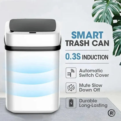 Kitchen Trash Bin 13L Bathroom Touch Trash Can In The Toilet Smart Garbage Bucket Waste Bins Dustbin Smart Trash Can Kitchen