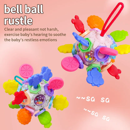 Montessori Baby Teething Toys Sensory Chew Teething Ball Rattle Grasping Activities Babies Toys for 0-18 Months Girls Boys Gifts