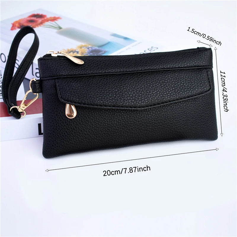 Women's Portable Fashion Wallet Pu Leather Hangbag Female Purses Coin Pocket Waterproof Phone For Ladies Bag