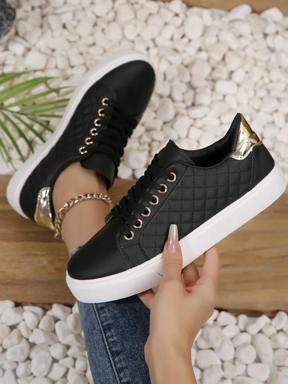 2024 Women Sneakers Tennis Platform Shoes for Women Comfort Casual Flat Tenis Woman Lace-up White Sports Women Vulcanized Shoes