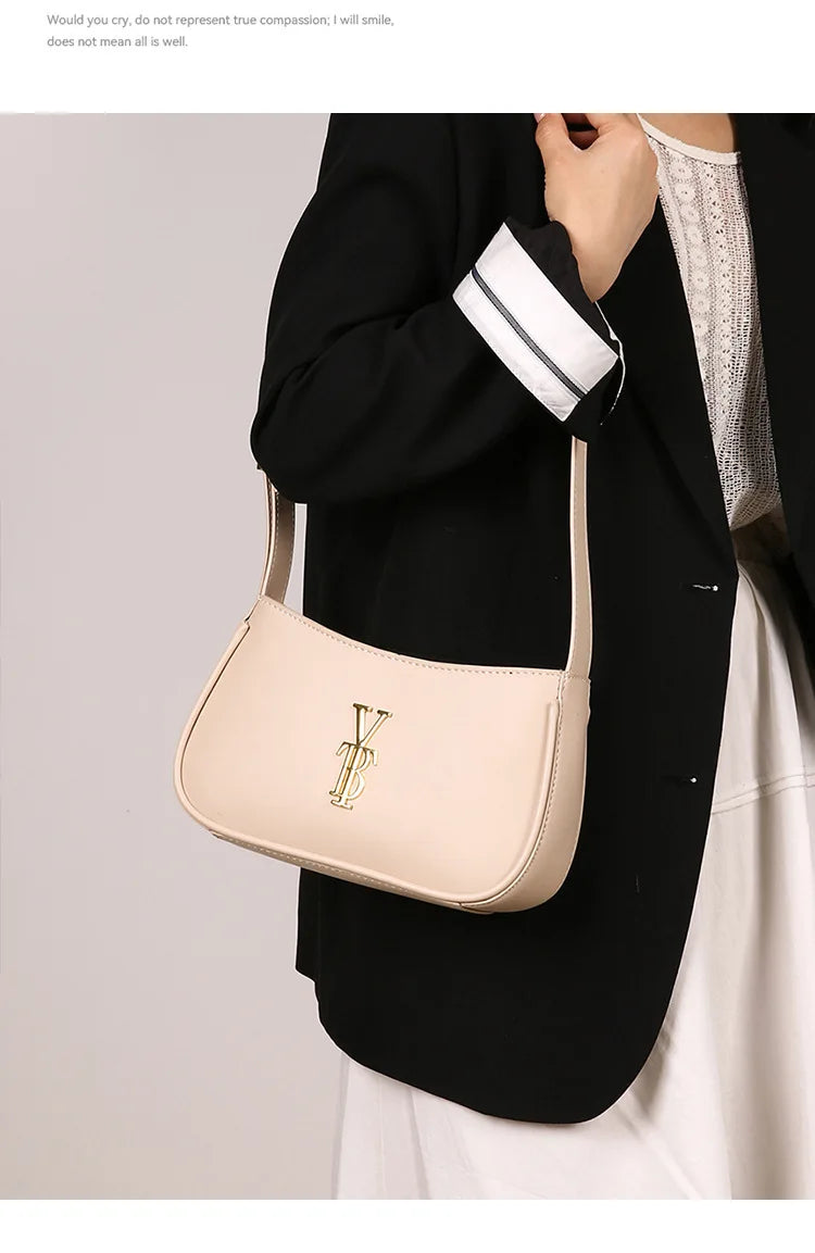 Luxury Underarm Bag for Women, Minimalist Designer Shoulder Purse, Fashionable Crossbody Bag, High-End Aesthetic & Versatile