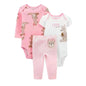 Newborn Baby Girls Clothes Set Pure Cotton Clothes Soft Cute Animal Kids Bodysuits+Pants Outfit Toddler 3Pcs Kids Bebe 6-24M