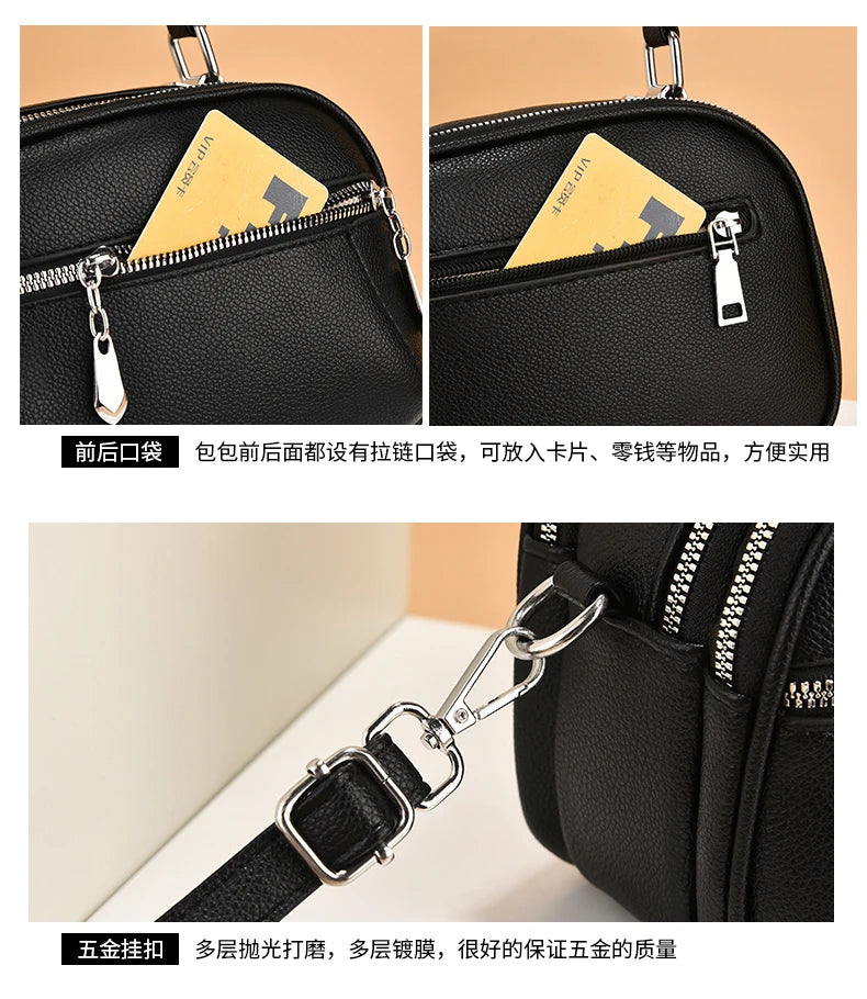 Women Small Purses and Handbags PU Leather Solid Color Zipper Shoulder Bag Cross Body Bags Small Wallets Short Handle Bag