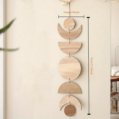 Wooden Hanging Pendant Wall Decor Home Decor Wooden Decor Pendant  Moon Pendant Bohemian Style