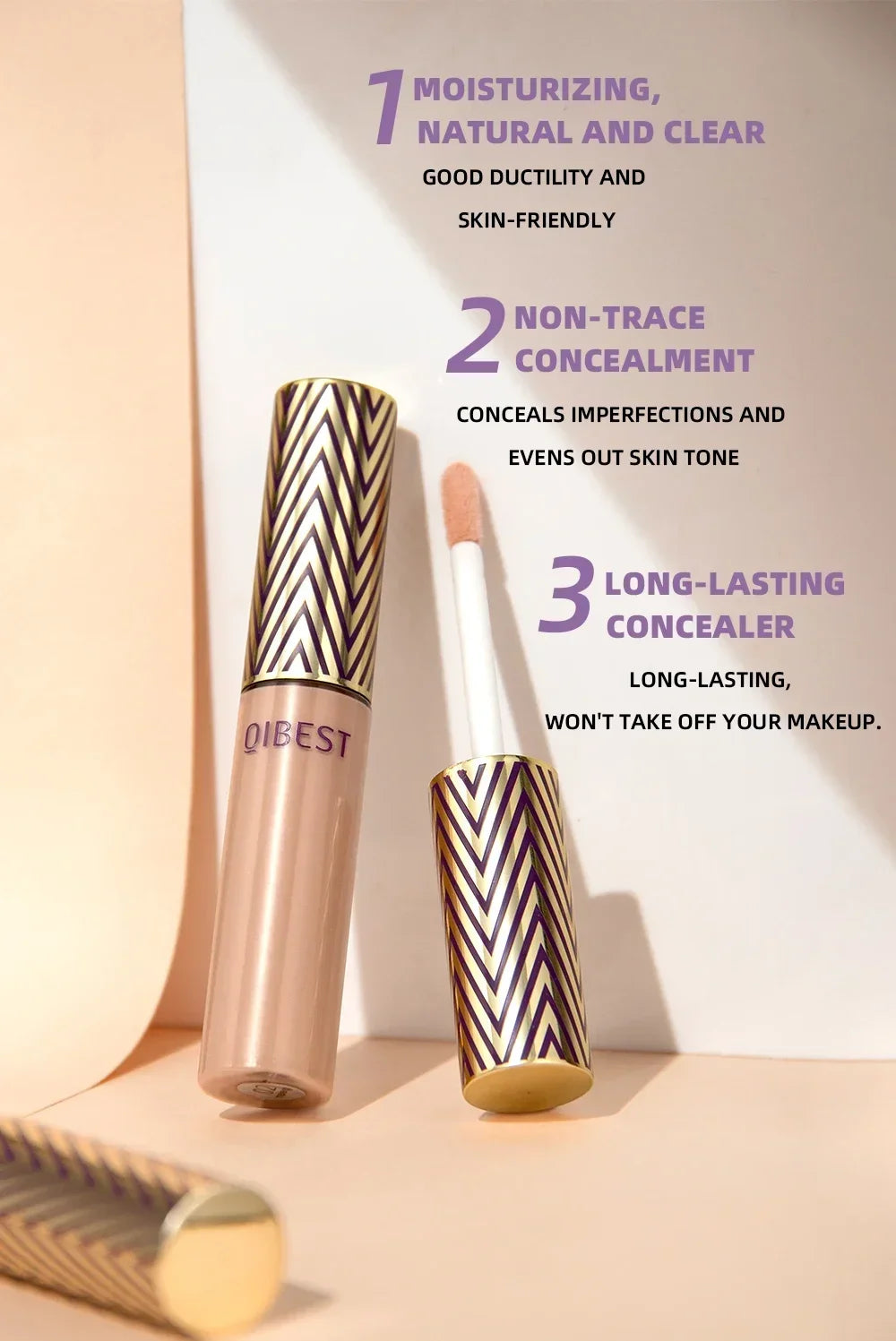 QIBEST Concealer Liquid Foundation Face Makeup Women Brightening Cream Full Coverage Concealer Lasting Modify Corrector Skin