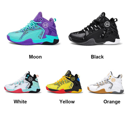 Kids Basketball Shoes Boys Sneakers Non-slip Child Trainer Basket Shoes Outdoor Leather Children Sport Shoes