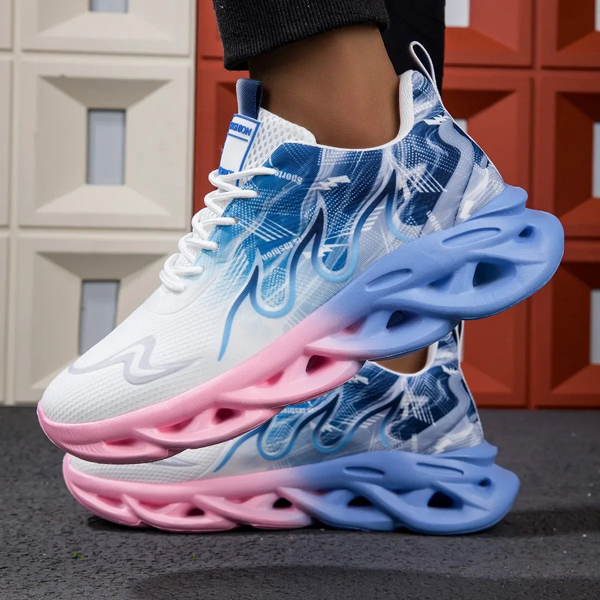 Unisex Running Shoes Women Men Lightweight Mesh Breathable Comfortable Flat Soft Tennis Shoes Summer Lace-up Sneakers Woman