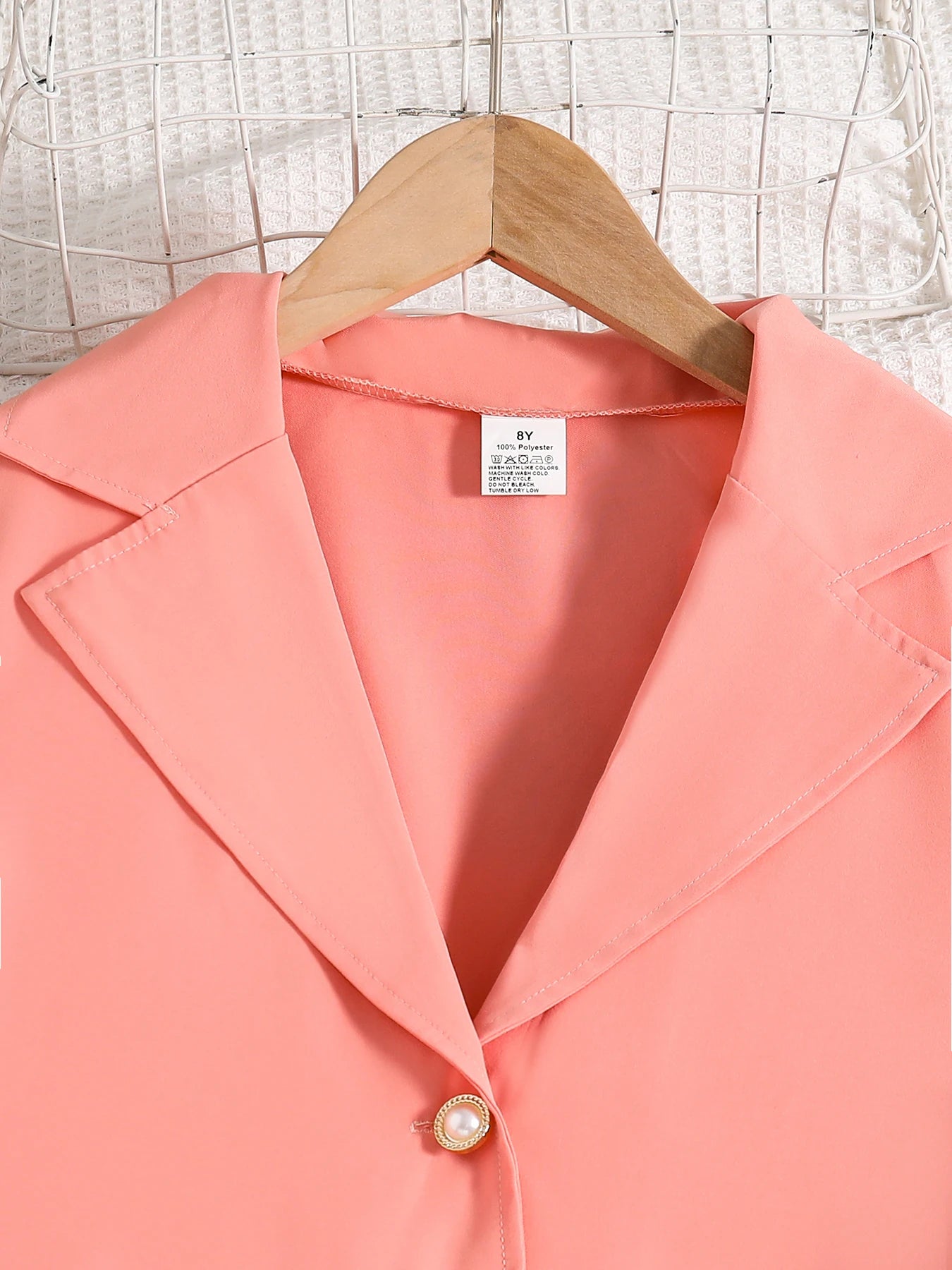 Spring and summer girls fashion outdoor leisure vacation 2-piece pink suit + loose halter high waist one-piece pants dress set