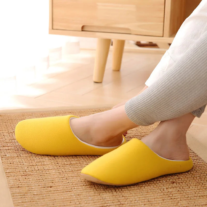 Home Slippers For Women Men Soft House Winter Indoor Light Comfort Floor Shoes Female Male Silence Slides Bedroom Japanese Style