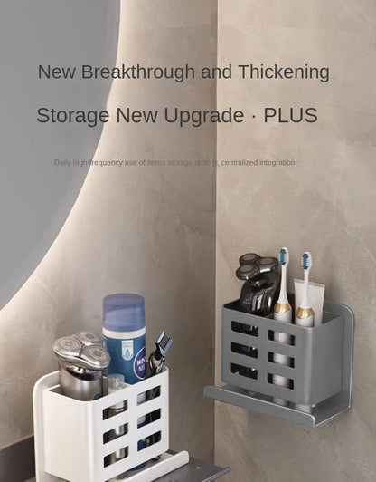 Bathroom Shelves Multifunctional Washbasin Storage Tube Toothbrush Razor Storage Rack Wall-mounted Bathroom Supplies