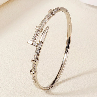 Female Jewelry Nail Bracelets Trendy Bracelet Zircon Screw Bracelet For Women Everyday Party Festive Jewelry As Gifts
