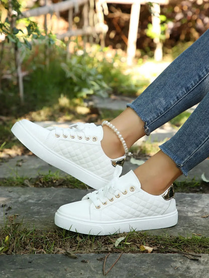 2024 Women Sneakers Tennis Platform Shoes for Women Comfort Casual Flat Tenis Woman Lace-up White Sports Women Vulcanized Shoes