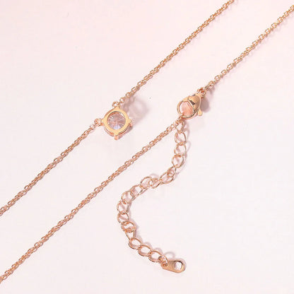 New Jewelry Small Crystal Pendant Necklaces For Women Shiny Zirconia Necklace For Female Wedding Engagement Birthday Gifts N415