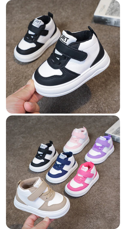 Fashion Kids Sneakers Spring Autumn High Top Breathable Casual Shoes Girls Non-slip Board Shoes Boys Outdoors Basketball Shoes