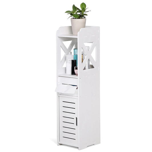 Bathroom Cabinet White Wooden Bathroom Cabinet Toilet Storage Shelf  Organizer Toilet Cabinet Wooden Bathroom Cabinet