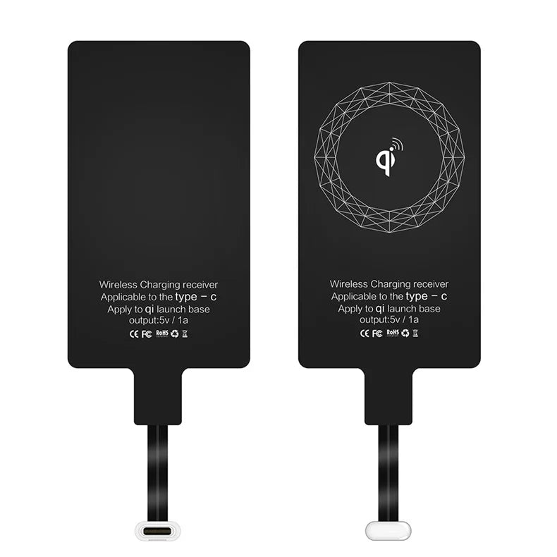 Wireless Charger Receiver Support Type C/Micro USB/Lightning Fast Wireless Charging Adapter For iPhone 5 Android Wireless Charge