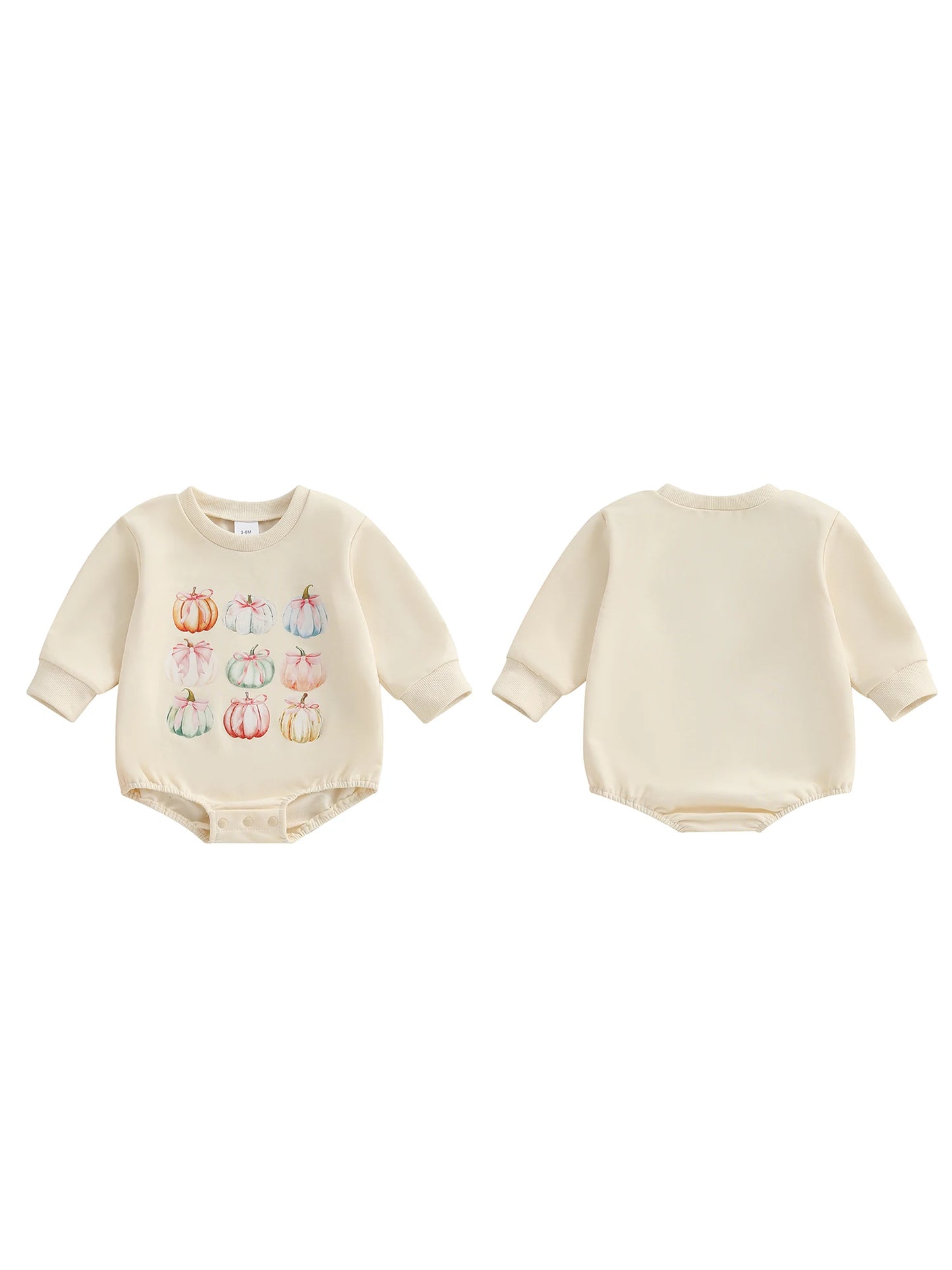 Infant Girls Jumpsuit Short Sleeve Round Neck Ghost Print Playsuit Toddler Halloween Outfit with Ruffles and Bow