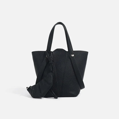 Designer PU Leather Bucket Bag Women Fashion Two-in-One Shoulder Crossbody Top Handle Convertible Purse High Quality