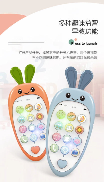 Baby Phone Toy Music Sound Telephone Sleeping Toys With Teether Simulation Phone Kids Infant Early Educational Toy Kids Gifts