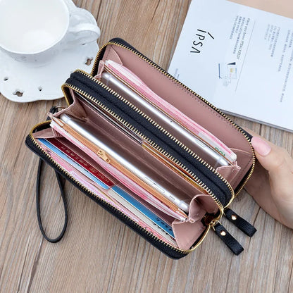 Pu Leather Women Wallets Women Purses Fashion Long Zipper Women's Wallet Money Coin Holder Female Long Purse Female Purse Zipper