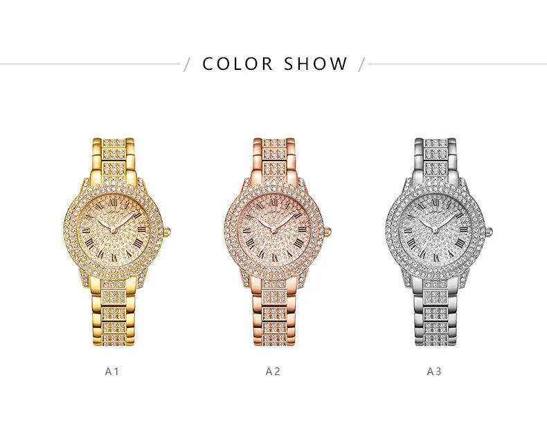 Luxury Women Shiny Bracelet Watches Fine Zircon Mechanical Lady Wristwatches Fashion Folding Watches Buckle Watch Reloj Mujer