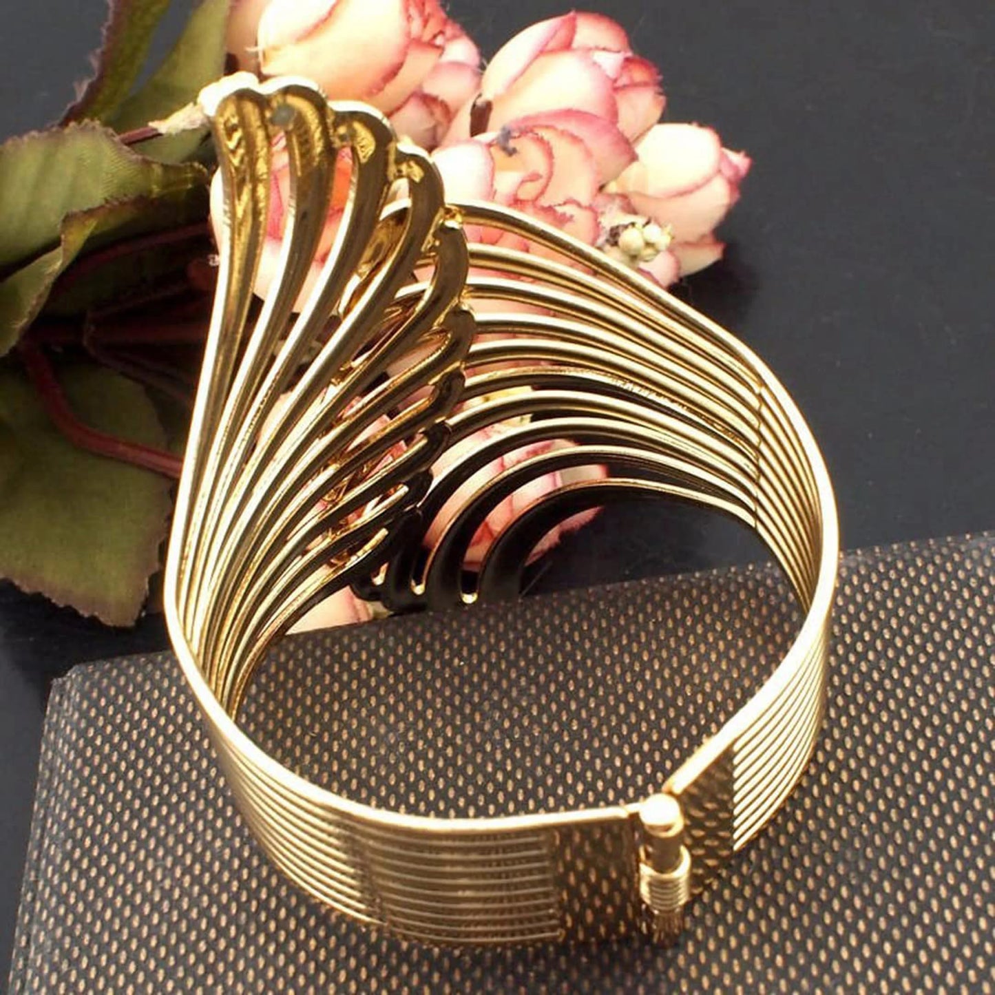 2pcs Modern Luxury Gold/Silver Creative Angel Wings Pattern Spring Curtain Tiebacks,Used For Bedroom, Living Room Curtains