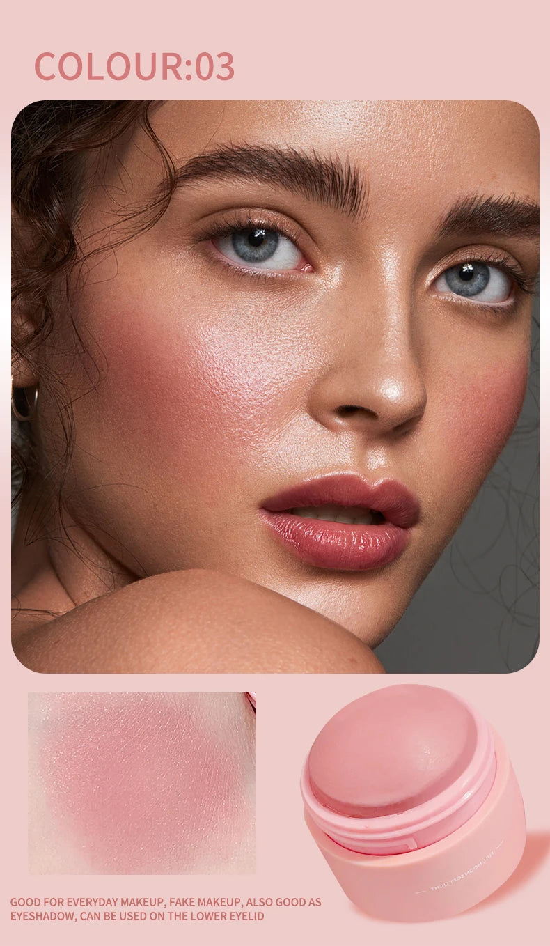 6 colors Waterproof Blush Cream - Long-Lasting, Multi-Use Makeup for Women