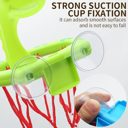 Baby Bath Toy Children Water Play Toys Set Bathroom Bathtub Suction Cup Shooting Basketball Hoop with 3 Balls Bath Toys for Kids