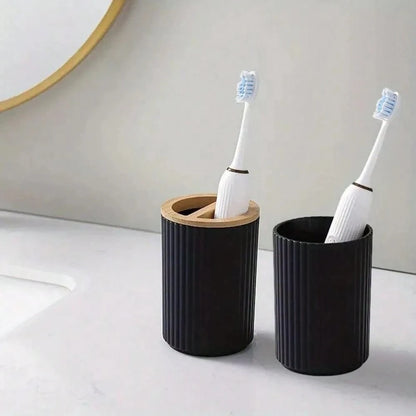 Modern Bathroom Essentials Set/Includes Toothbrush Holder, Waste Bin, Toilet Brush, Cup, Soap Dish and Soap Dispenser