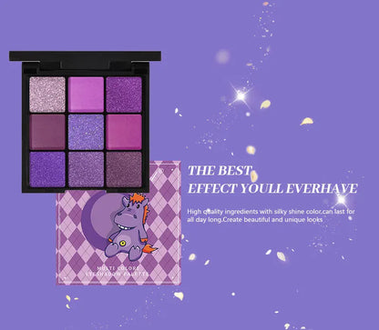 Luxurious Purple Eyeshadow Palette 9 Color Matte and Shimmering violet Eye Makeup for Creating Smoky or Natural Looks Cosmetic
