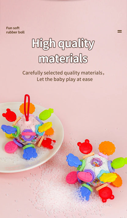 Montessori Baby Teething Toys Sensory Chew Teething Ball Rattle Grasping Activities Babies Toys for 0-18 Months Girls Boys Gifts