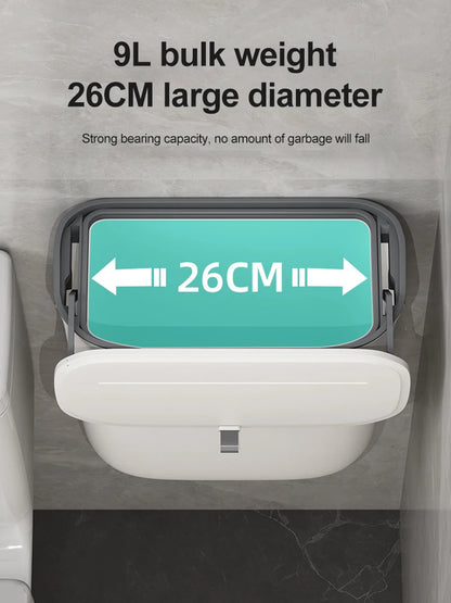 Bathroom Trash Can Wall Mounted Hanging Trash Bin With Lid Waterproof Narrow Seam Rubbish Bin Toilet Waste Garbage Bin 7/9L