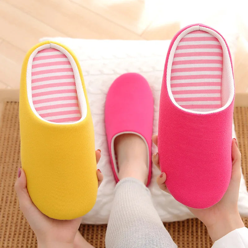 Home Slippers For Women Men Soft House Winter Indoor Light Comfort Floor Shoes Female Male Silence Slides Bedroom Japanese Style