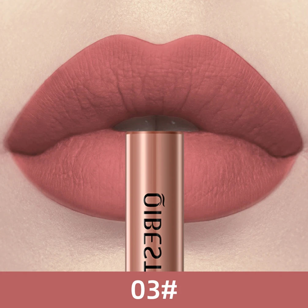 QIBEST 24 Colors Liquid Lipstick Ultra Matte Velvet Long Lasting Women Beauty Red Nonstick Cup Waterproof Lip Gloss Nude Makeup