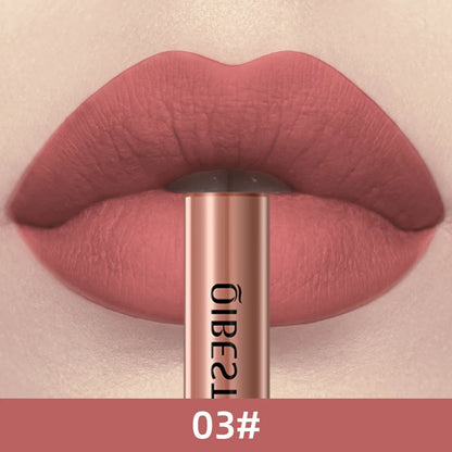 QIBEST 24 Colors Liquid Lipstick Ultra Matte Velvet Long Lasting Women Beauty Red Nonstick Cup Waterproof Lip Gloss Nude Makeup