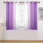 Blackout Curtains for Bedroom Faux Grommet Light Filtering Semi Sheer Gradient Window Curtain for Living Room Heat Blocking