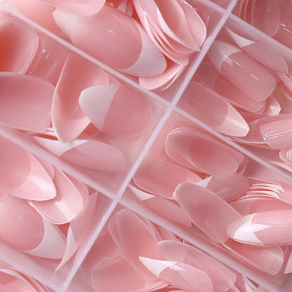 360/150pcs/box Nude Pink Almond French False Nails White Tip Design Short Wearing Fake Nails Women Nails Press On Nails Manicure