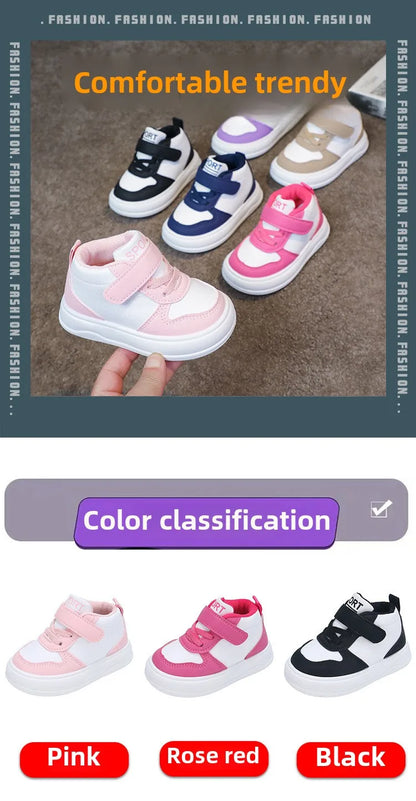 Fashion Kids Sneakers Spring Autumn High Top Breathable Casual Shoes Girls Non-slip Board Shoes Boys Outdoors Basketball Shoes