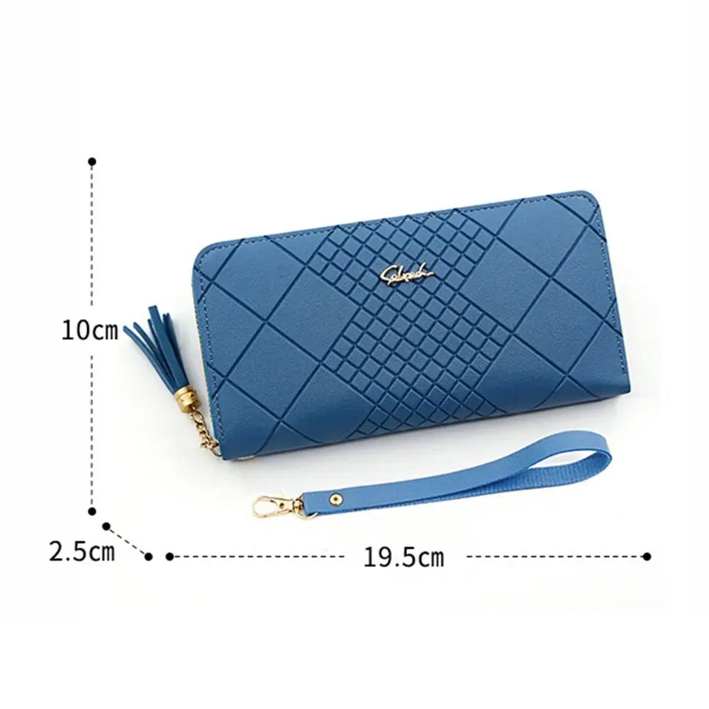 Women Fashion PU Leather Coin Purse Long Zipper Card Holder Large Capacity Wallet HandBags Money Pocket Phone Bag Wristlet Bags