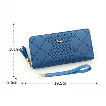 Women Fashion PU Leather Coin Purse Long Zipper Card Holder Large Capacity Wallet HandBags Money Pocket Phone Bag Wristlet Bags