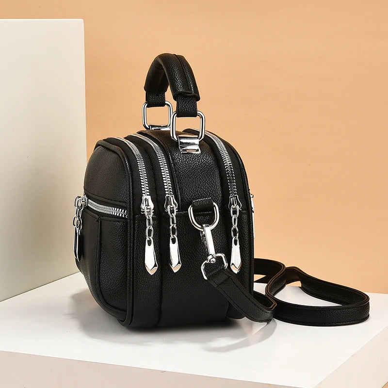 Women Small Purses and Handbags PU Leather Solid Color Zipper Shoulder Bag Cross Body Bags Small Wallets Short Handle Bag